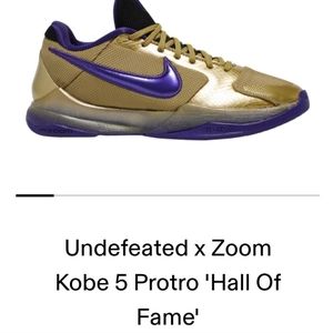 Nike Undefeated x Zoom Kobe 5 Protro, size 8.5, Gold